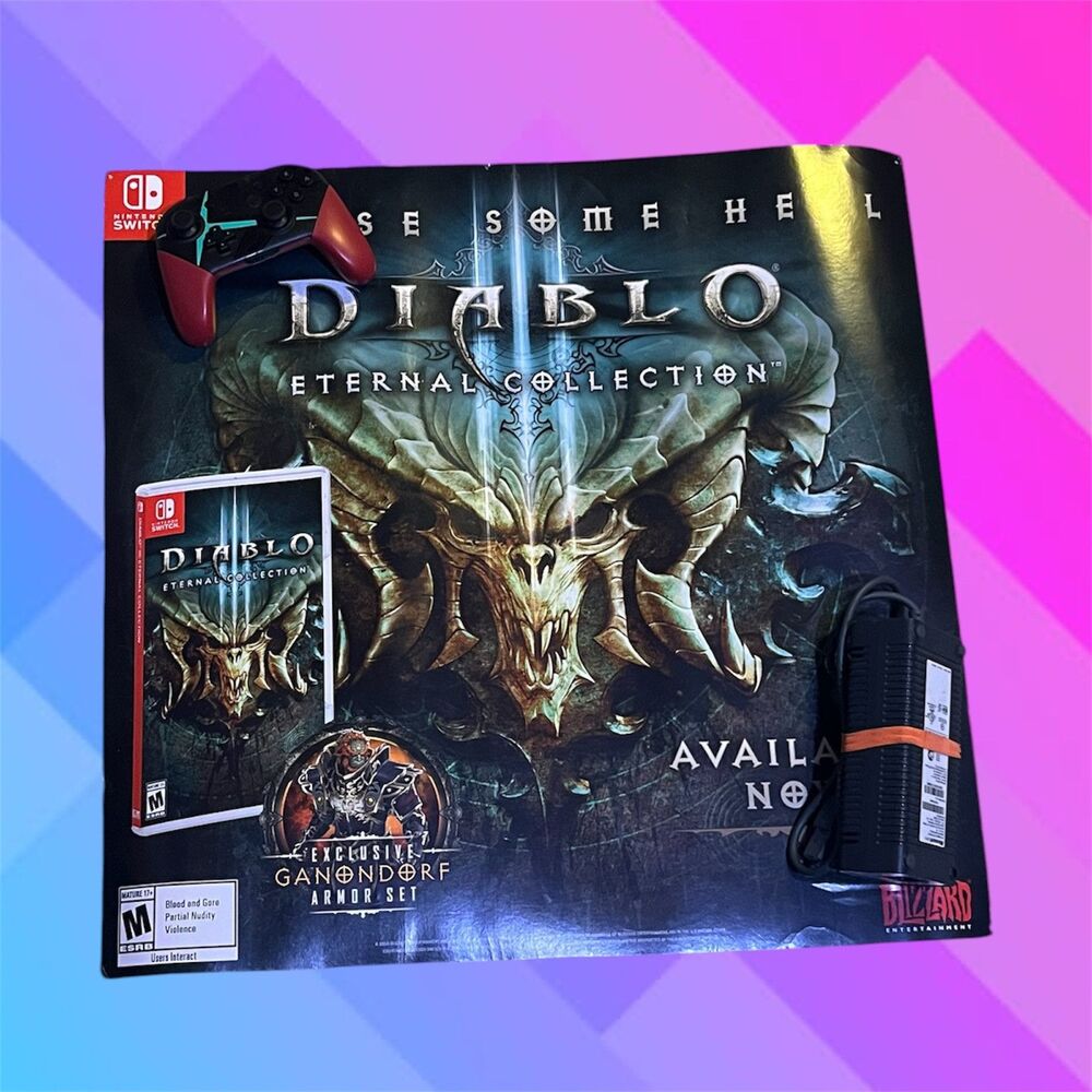 Diablo 3 Eternal Collection Nintendo Switch Gamestop Promotional Poster 24x23
